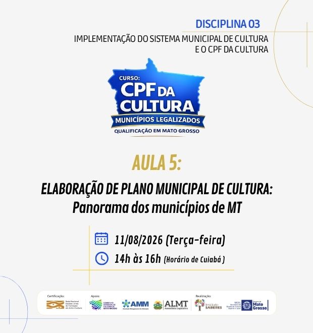 05.AULA 05 (11/08/2026): ELABORAÇÃO DE PLANO MUNICIPAL DE CULTURA – Panorama dos municípios